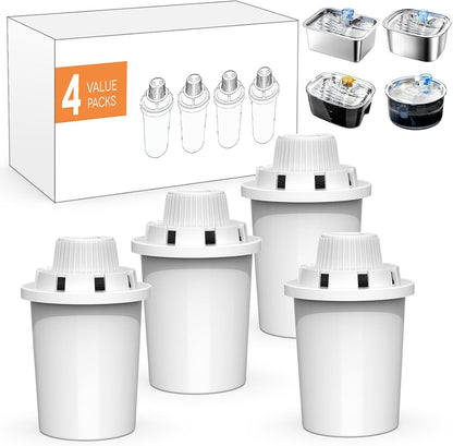 (4 Pack) Replacement Filters for lesotc Dog Water Fountain, High-Efficiency & Safer & Cleaner Replacement Water Filters for lesotc Large Dog Water Fountain/Dog Water Bowl Dispenser-0