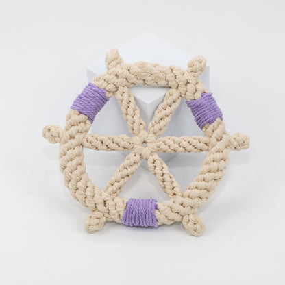 Color wheel Macrame Rope Pet Toy-5