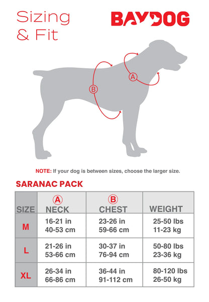 Saranac Dog Backpack- BAYDOG