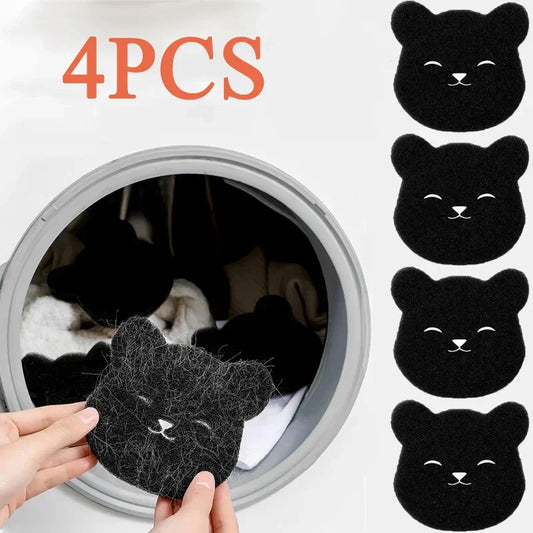4/8PCS Pet Hair Remover Bear Shape Laundry Ball Washing Machine Lint Catcher Reusable Clothes Sofa Cat Dog Hair Cleaning Sponge-0