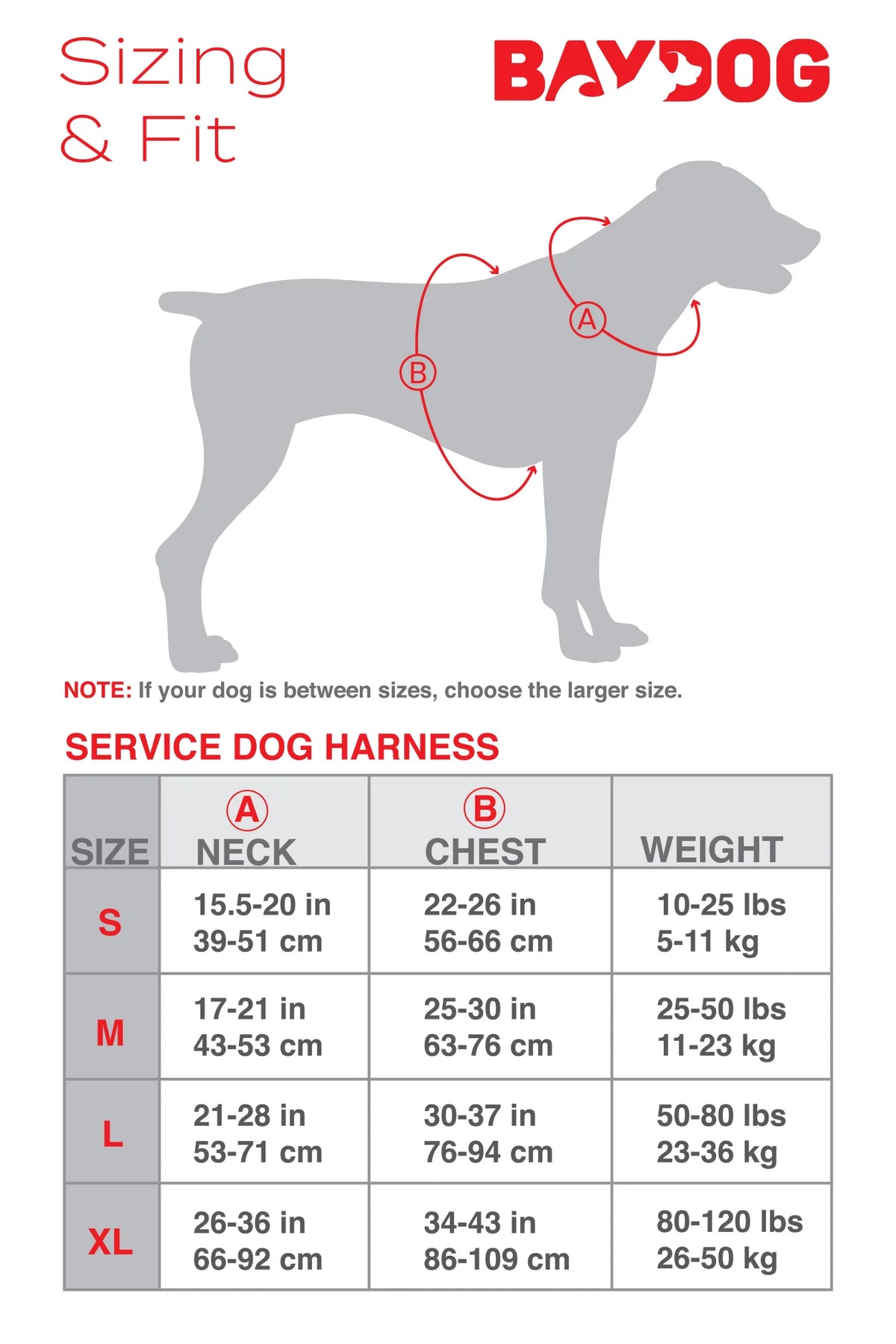 Red Service Dog Harness - BAYDOG