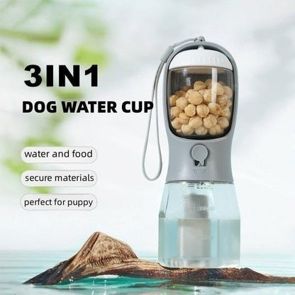 Dog Water Cup Drinking Food Garbage Bag Three-In-One Portable Multi-Functional Pet Cups-0